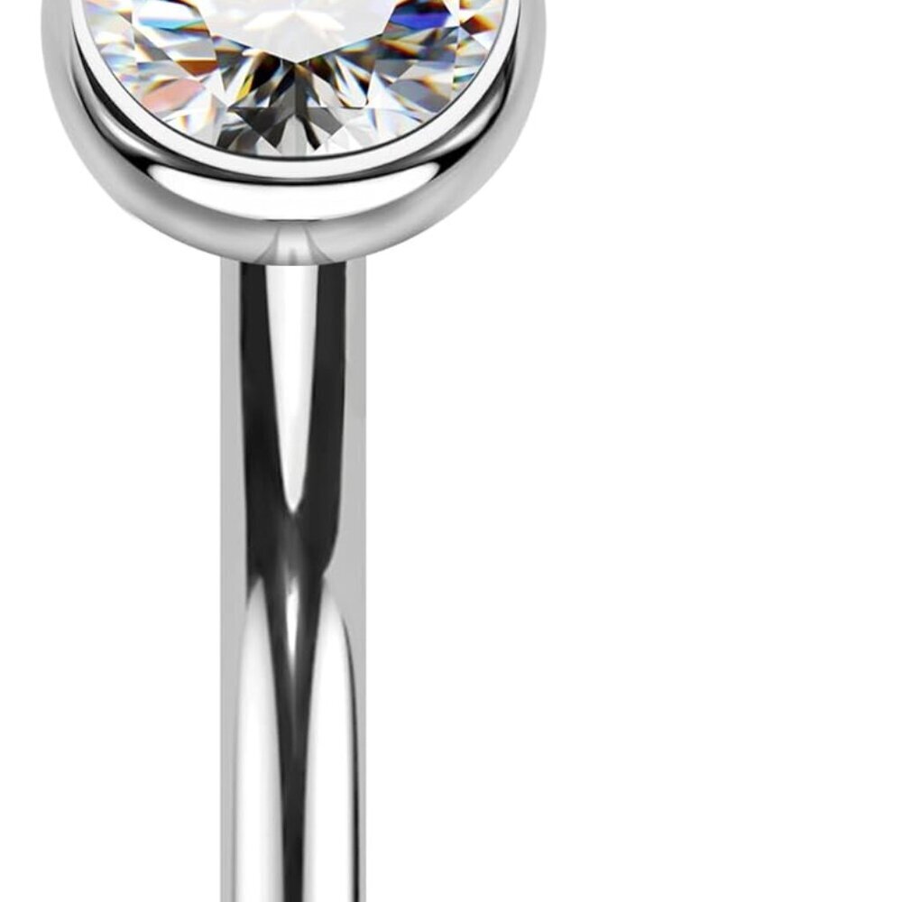 Solid Titanium Belly Button Ring 14g Internally Threaded Dainty Navel Jewelry